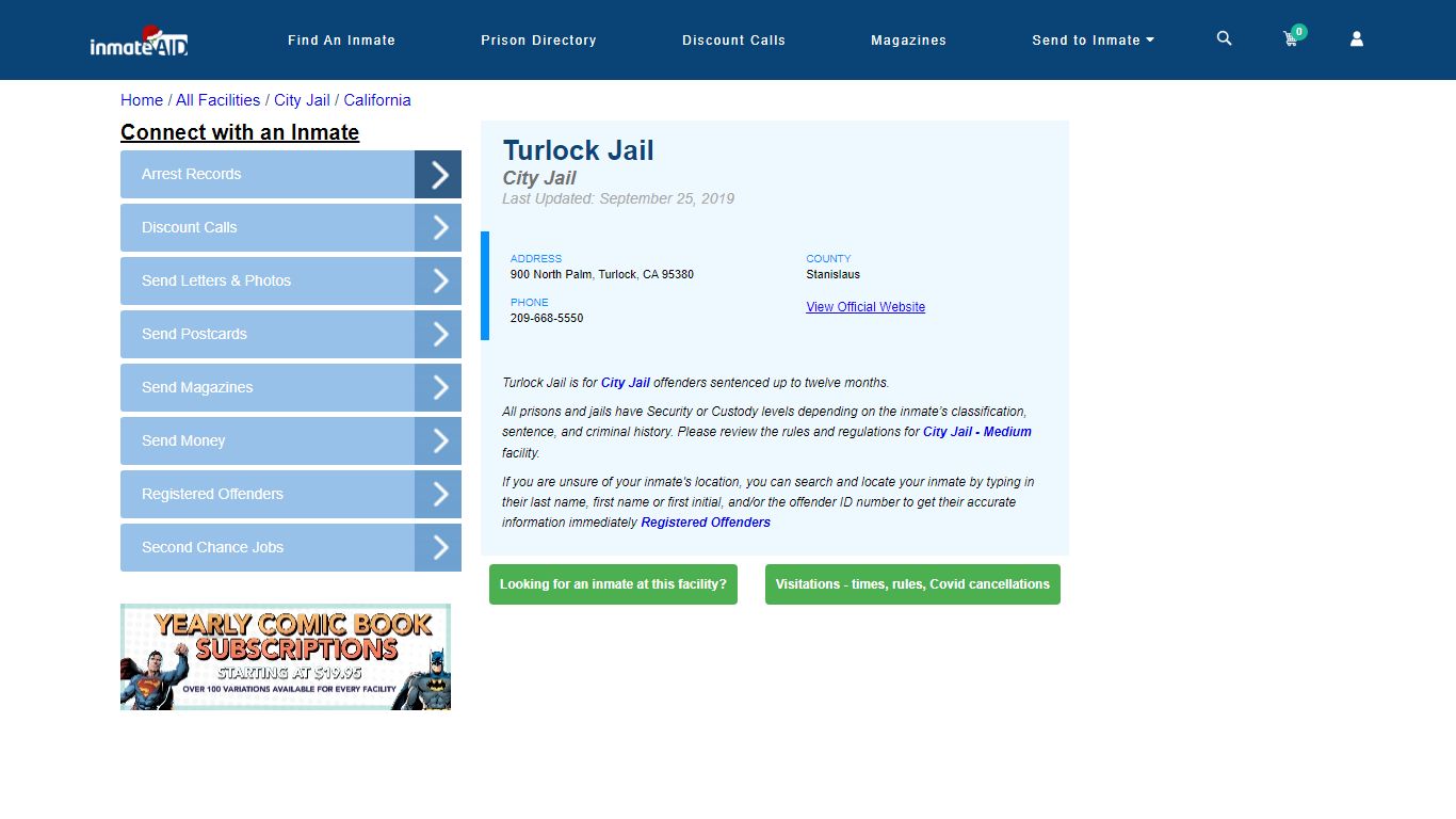Turlock Jail | Inmate Locator