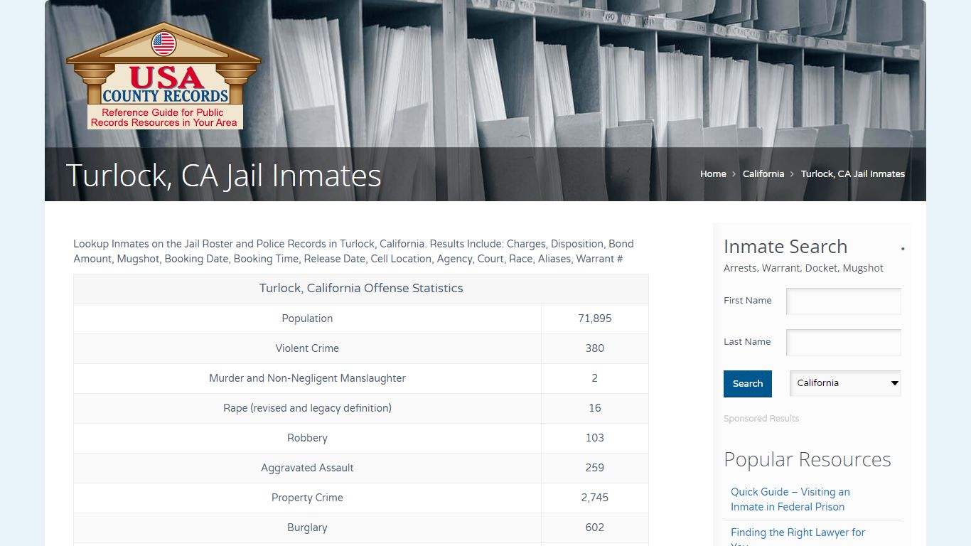 Turlock, CA Jail Inmates | Name Search