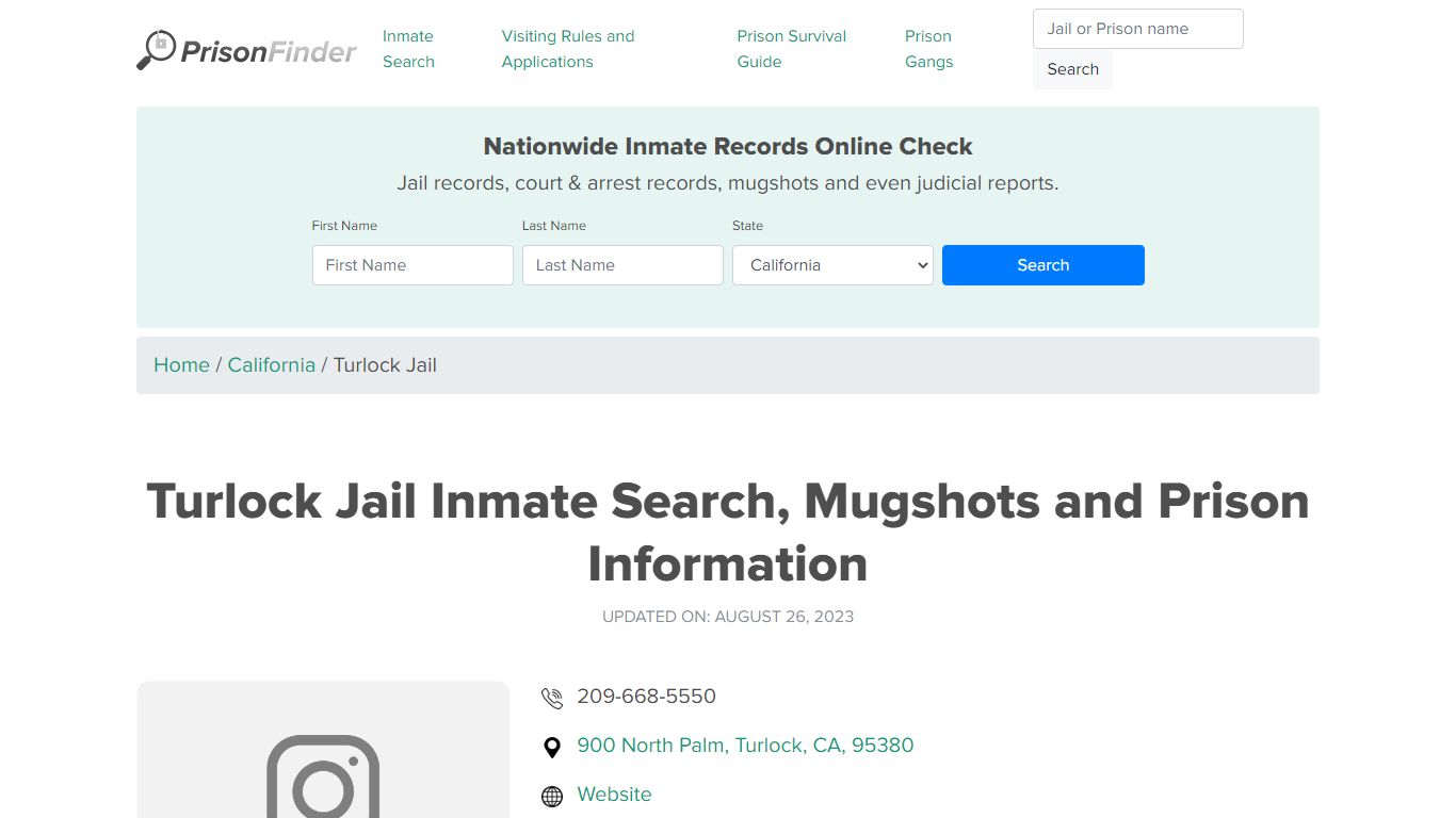 Turlock Jail Inmate Search, Mugshots and Prison Information